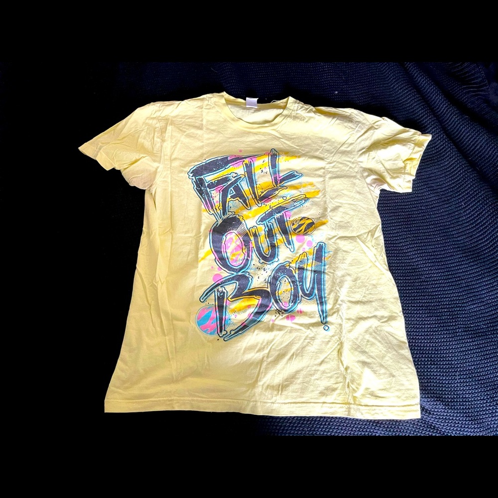 Fall Out Boy Band Shirt light yellow